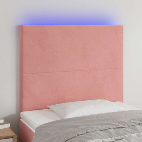 Vidaxl hoofdbord led 80x5x118 128 cm fluweel roze