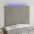 Vidaxl hoofdbord led 100x5x118 128 cm fluweel lichtgrijs