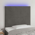 Vidaxl hoofdbord led 100x5x118 128 cm fluweel donkergrijs