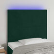 Vidaxl hoofdbord led 100x5x118 128 cm fluweel donkergroen