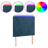Vidaxl hoofdbord led 100x5x118 128 cm fluweel donkerblauw