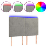 Vidaxl hoofdbord led 144x5x118 128 cm fluweel lichtgrijs