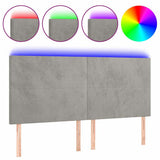 Vidaxl hoofdbord led 160x5x118 128 cm fluweel lichtgrijs