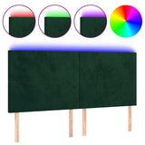 Vidaxl hoofdbord led 160x5x118 128 cm fluweel donkergroen