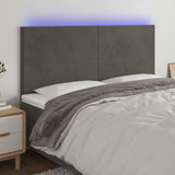 Vidaxl hoofdbord led 180x5x118 128 cm fluweel donkergrijs