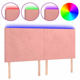 Vidaxl hoofdbord led 180x5x118 128 cm fluweel roze