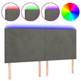 Vidaxl hoofdbord led 200x5x118 128 cm fluweel donkergrijs