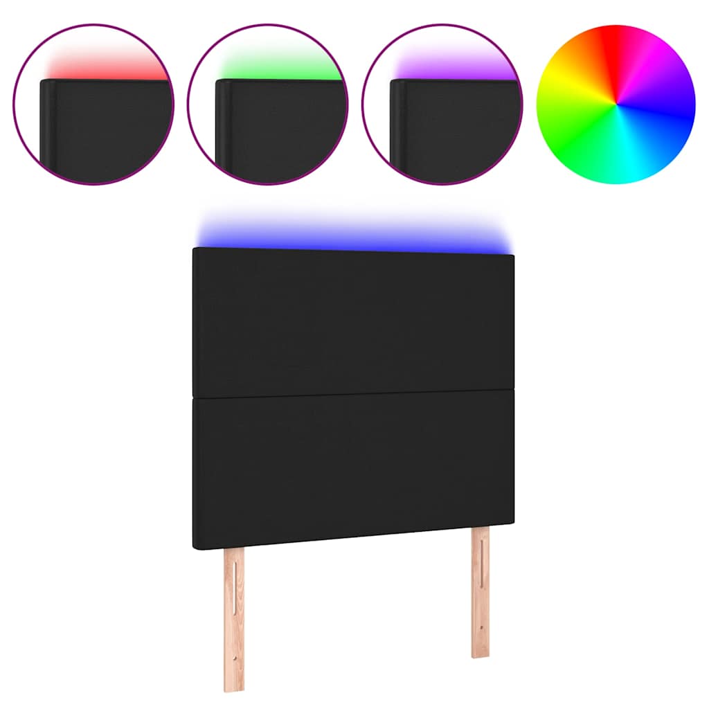 Vidaxl hoofdbord led 80x5x118 128 cm kunstleer zwart