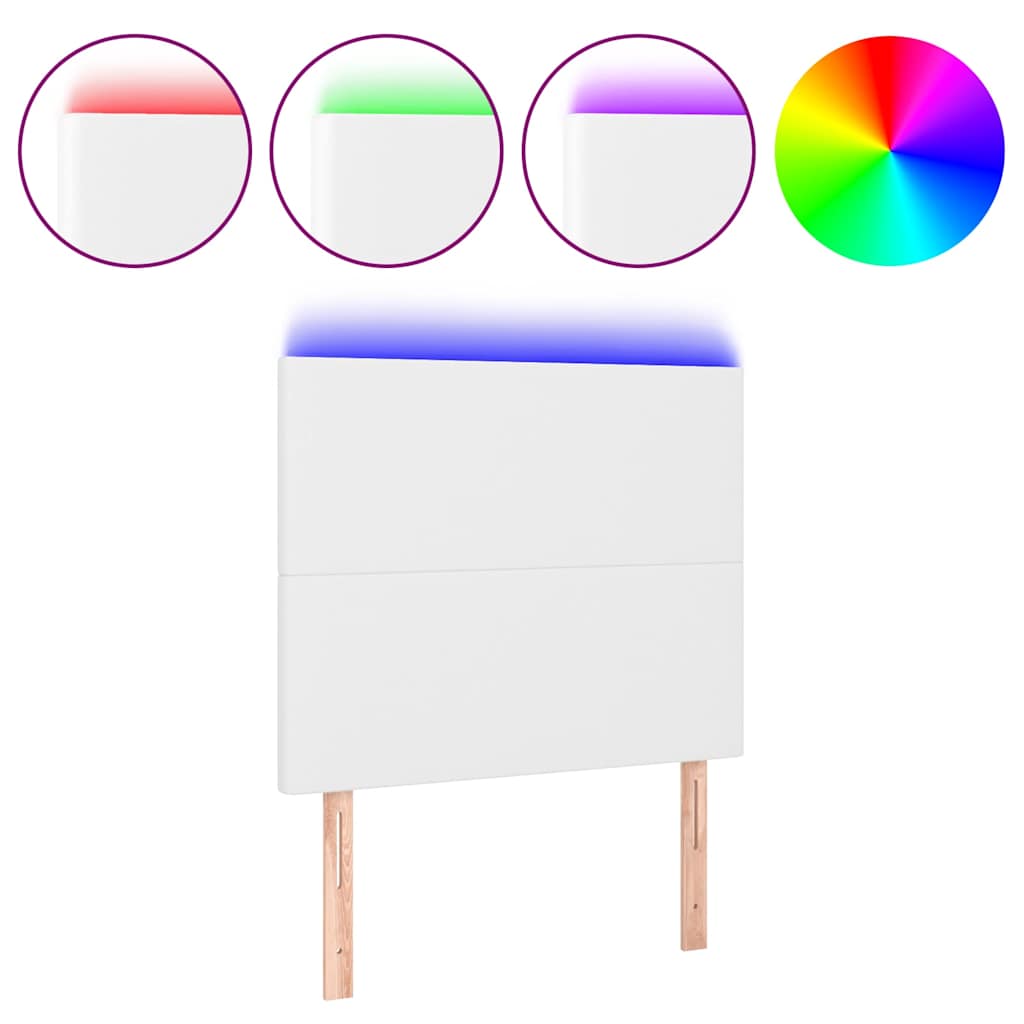 Vidaxl hoofdbord led 80x5x118 128 cm kunstleer wit