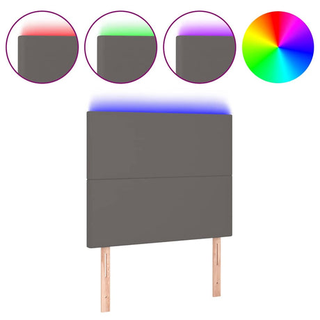 Vidaxl hoofdbord led 80x5x118 128 cm kunstleer grijs