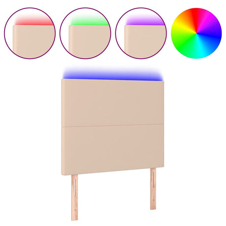 Vidaxl hoofdbord led 90x5x118 128 cm kunstleer cappuccinokleurig