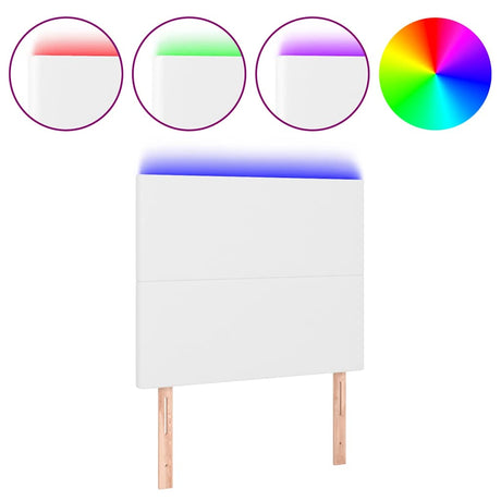 Vidaxl hoofdbord led 100x5x118 128 cm kunstleer wit