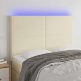 Vidaxl hoofdbord led 144x5x118 128 cm kunstleer crèmekleurig