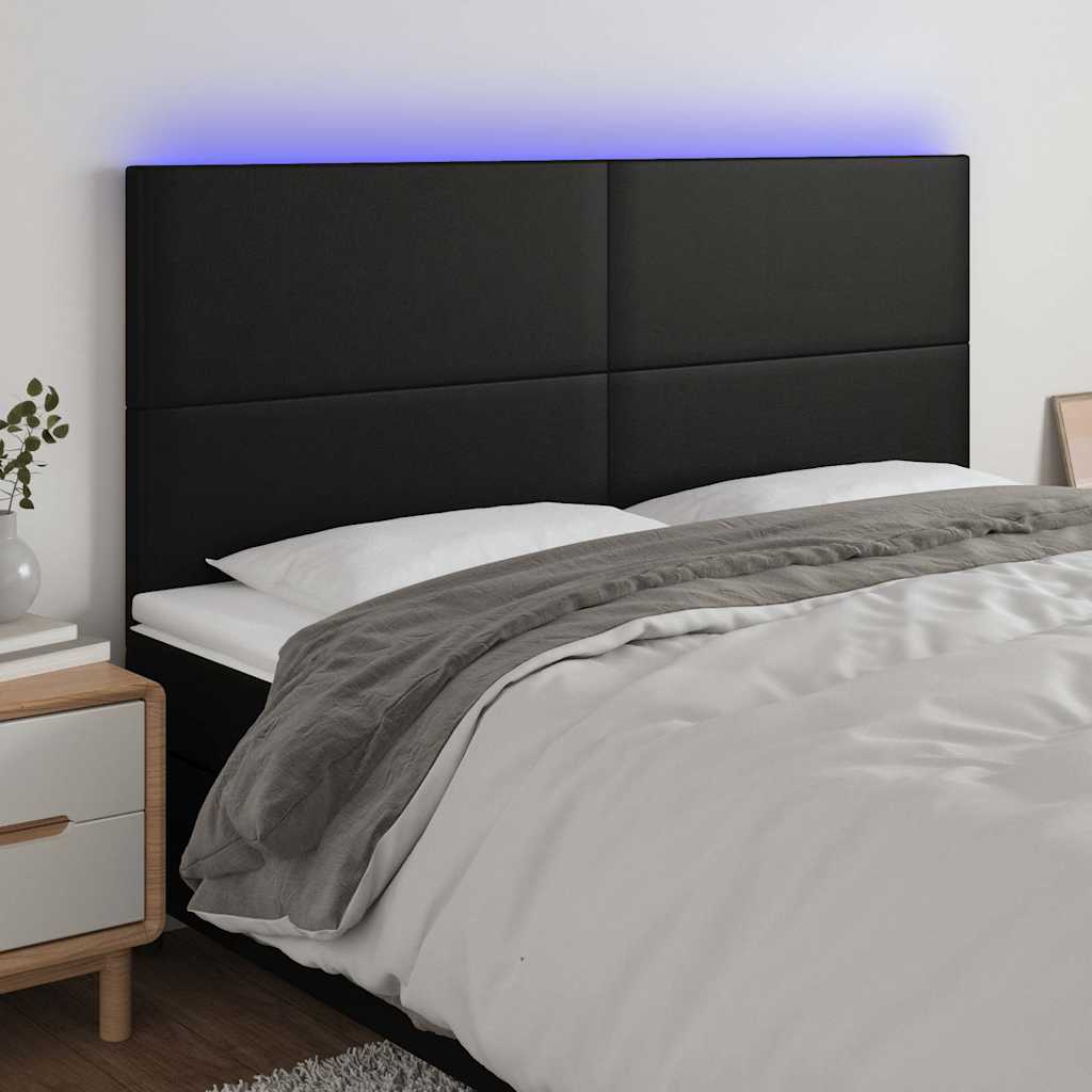Vidaxl hoofdbord led 160x5x118 128 cm kunstleer zwart