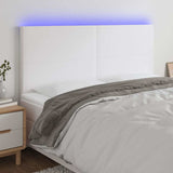 Vidaxl hoofdbord led 180x5x118 128 cm kunstleer wit