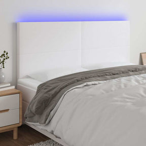 Vidaxl hoofdbord led 180x5x118 128 cm kunstleer wit