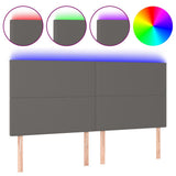 Vidaxl hoofdbord led 180x5x118 128 cm kunstleer grijs