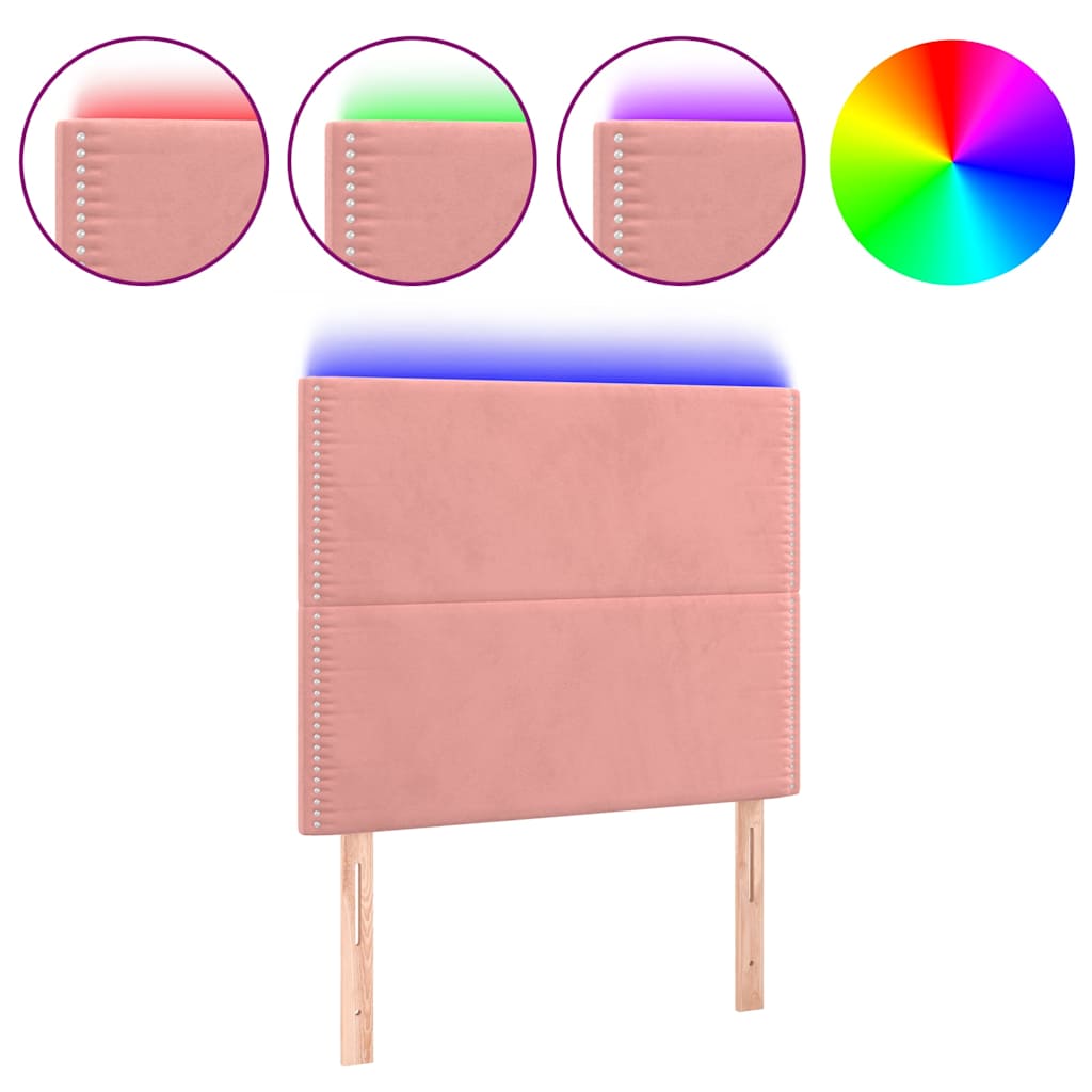 Vidaxl hoofdbord led 80x5x118 128 cm fluweel roze