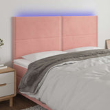 Vidaxl hoofdbord led 160x5x118 128 cm fluweel roze