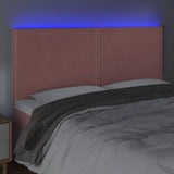 Vidaxl hoofdbord led 200x5x118 128 cm fluweel roze