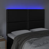 Vidaxl hoofdbord led 144x5x118 128 cm kunstleer zwart