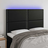 Vidaxl hoofdbord led 144x5x118 128 cm kunstleer zwart