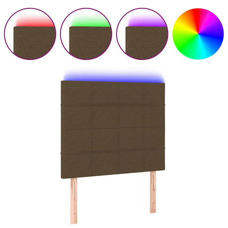 Vidaxl hoofdbord led 80x5x118 128 cm stof donkerbruin