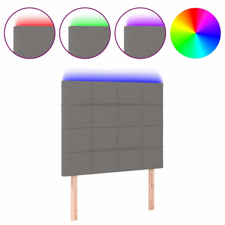 Vidaxl hoofdbord led 100x5x118 128 cm stof donkergrijs