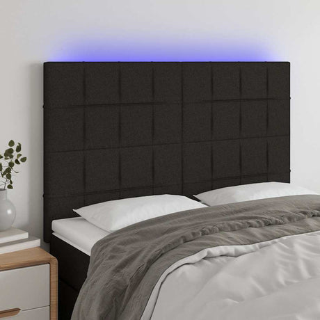 Vidaxl hoofdbord led 144x5x118 128 cm stof zwart