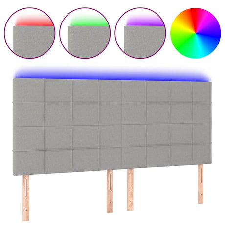 Vidaxl hoofdbord led 160x5x118 128 cm stof lichtgrijs