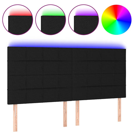 Vidaxl hoofdbord led 160x5x118 128 cm stof zwart