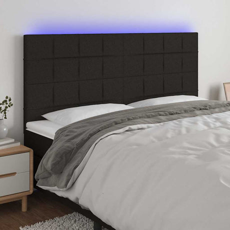 Vidaxl hoofdbord led 160x5x118 128 cm stof zwart