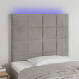 Vidaxl hoofdbord led 80x5x118 128 cm fluweel lichtgrijs
