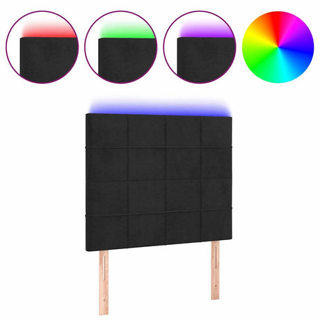 Vidaxl hoofdbord led 80x5x118 128 cm fluweel zwart