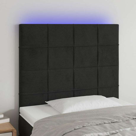 Vidaxl hoofdbord led 80x5x118 128 cm fluweel zwart