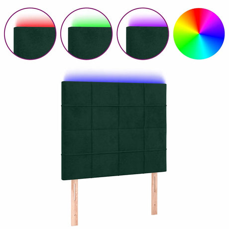 Vidaxl hoofdbord led 100x5x118 128 cm fluweel donkergroen