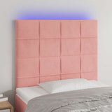 Vidaxl hoofdbord led 100x5x118 128 cm fluweel roze