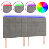 Vidaxl hoofdbord led 180x5x118 128 cm fluweel lichtgrijs