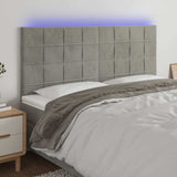 Vidaxl hoofdbord led 180x5x118 128 cm fluweel lichtgrijs