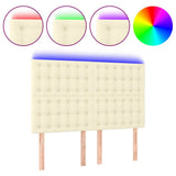 Vidaxl hoofdbord led 144x5x118 128 cm kunstleer crèmekleurig