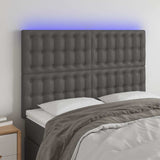 Vidaxl hoofdbord led 144x5x118 128 cm kunstleer grijs