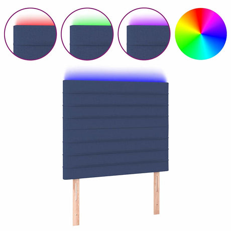 Vidaxl hoofdbord led 80x5x118 128 cm stof blauw
