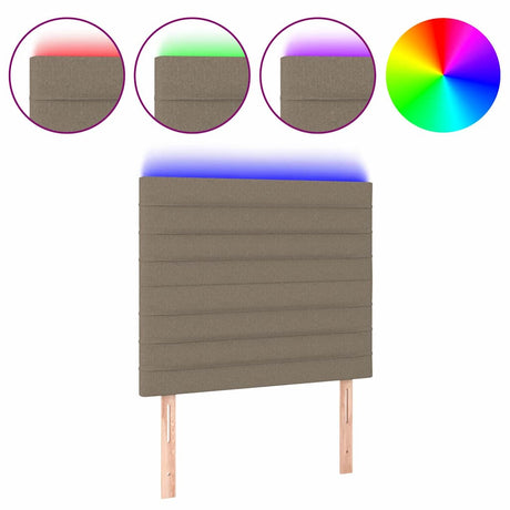 Vidaxl hoofdbord led 90x5x118 128 cm stof taupe