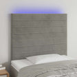 Vidaxl hoofdbord led 90x5x118 128 cm fluweel lichtgrijs