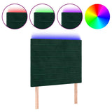 Vidaxl hoofdbord led 90x5x118 128 cm fluweel donkergroen