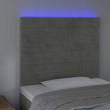 Vidaxl hoofdbord led 100x5x118 128 cm fluweel lichtgrijs