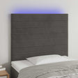 Vidaxl hoofdbord led 100x5x118 128 cm fluweel donkergrijs