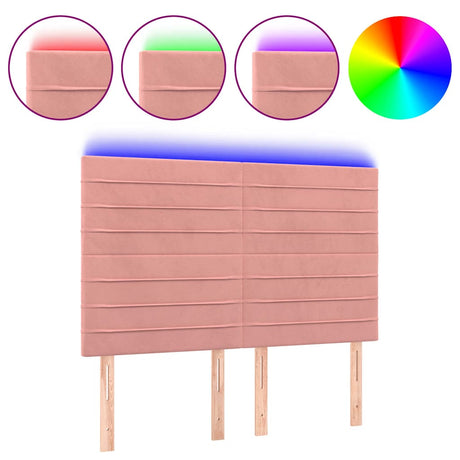 Vidaxl hoofdbord led 144x5x118 128 cm fluweel zwart