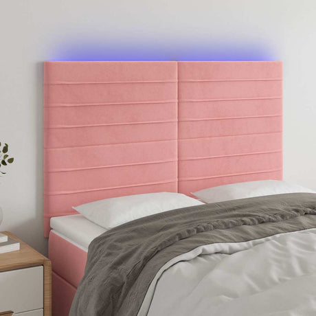 Vidaxl hoofdbord led 144x5x118 128 cm fluweel zwart