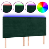 Vidaxl hoofdbord led 160x5x118 128 cm fluweel donkergroen